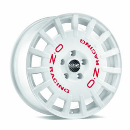 OZ SPORT RALLY RACING 7x17 5x100 35 RACE WHITE RED LETTERING