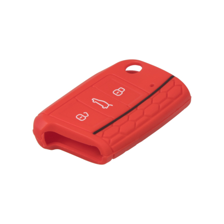 Silikonový obal pro klíč VW 3-tlačítkový, červený