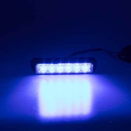 x PREDATOR 6x3W LED, 12-24V, modrý, ECE R10