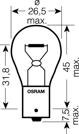 OSRAM 12V P21W (BA15s) 21W standard (1ks)