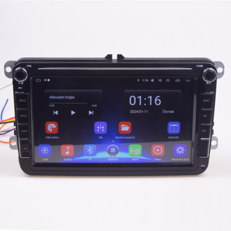Autorádio pro VW, Škoda s 8" LCD, Android, WI-FI, GPS, CarPlay, Bluetooth, 3x USB