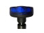 LED maják, 12–24 V, 9 x 3 W modrý s teleskopickou tyčí na motocykl, ECE R65